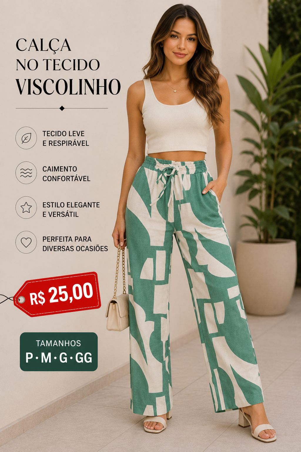 calça viscose