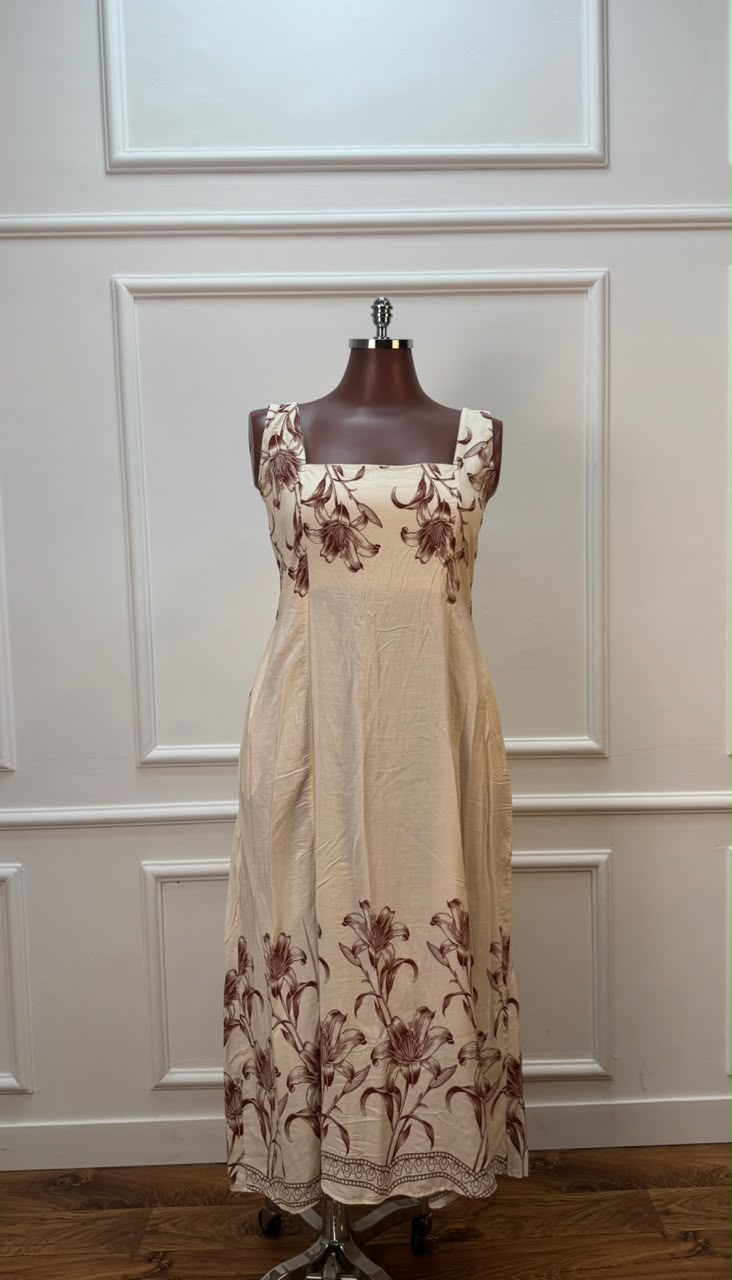 vestido Julia bege + marrom