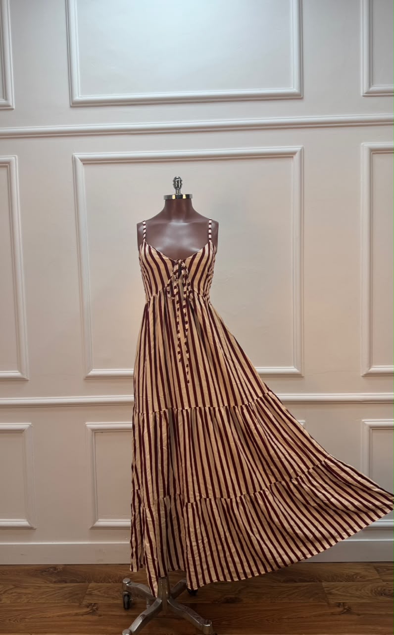vestido Liz Marrom